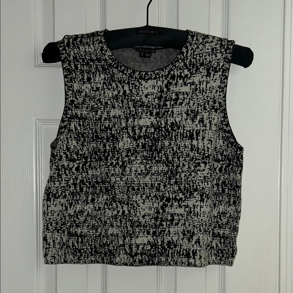 Theory - Monochrome Textured Tank Top -M